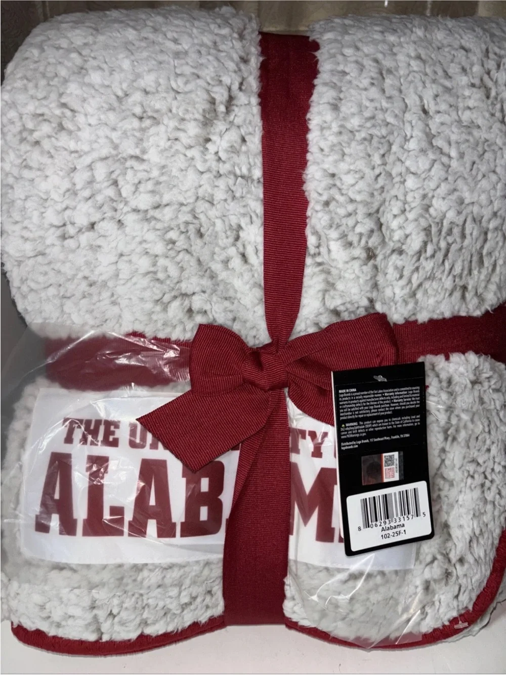 New The University Of Alabama Logo Frosty Fleece Throw Blanket 50x60”